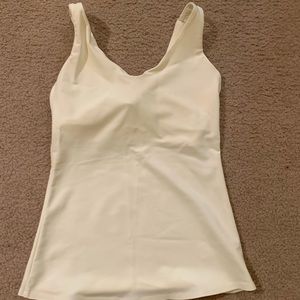 White stretch Fierce + Regal workout top